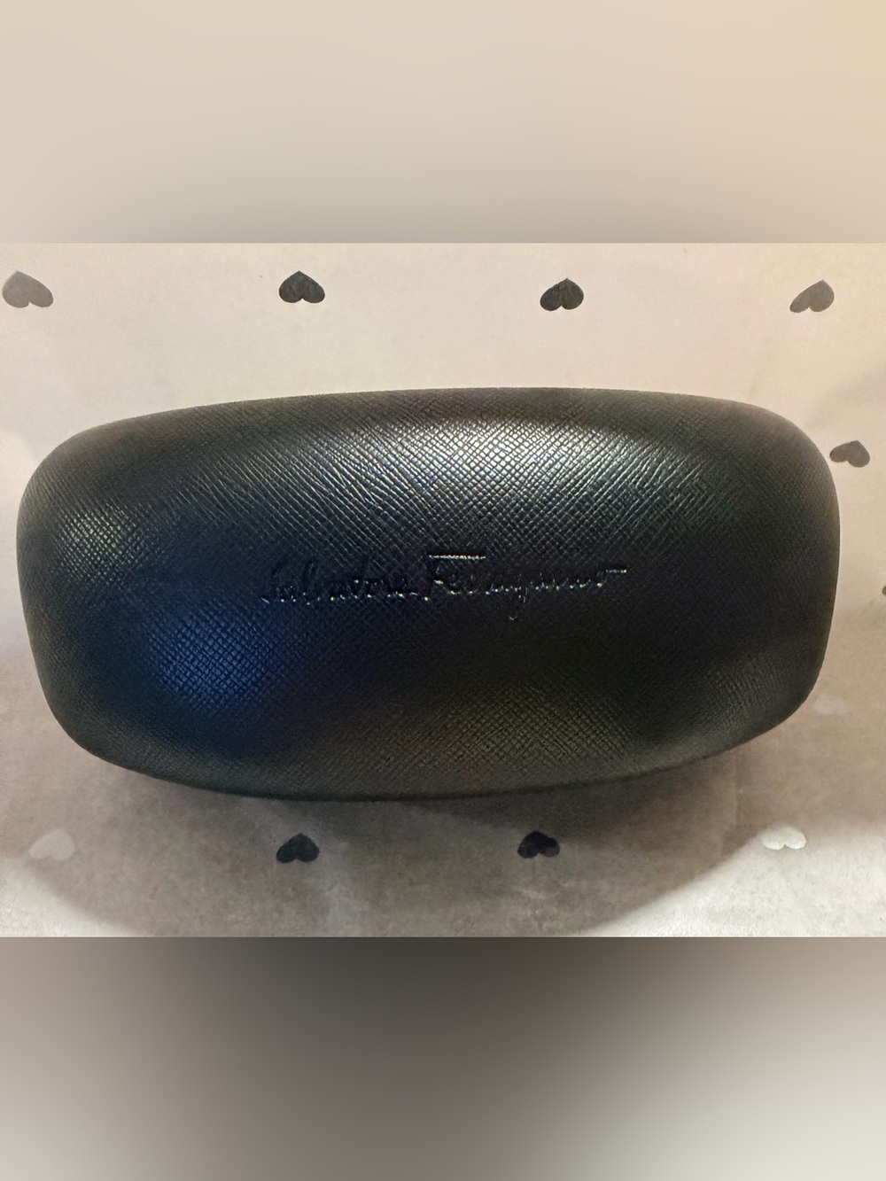 Salvatore Ferragamo Black Textured Sunglasses with case & cleaning cloth EUC F2